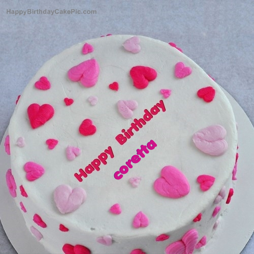 write name on Little Hearts Birthday Cake