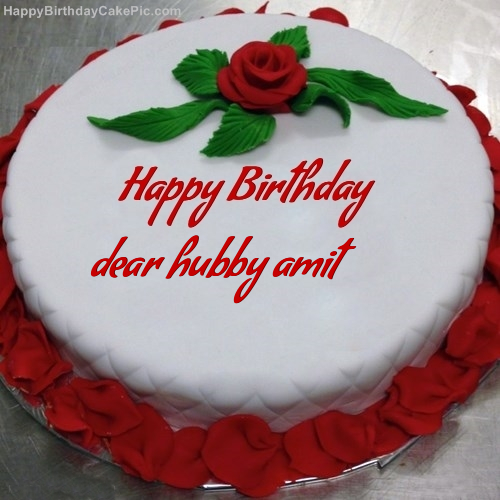 Red Rose Birthday Cake For Dear Hubby Amit