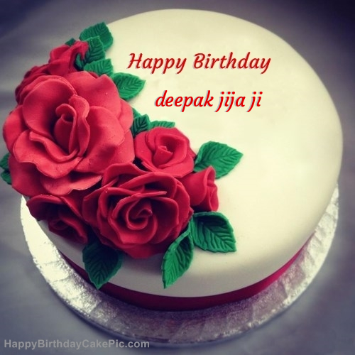 Roses Birthday Cake For Deepak Jija Ji