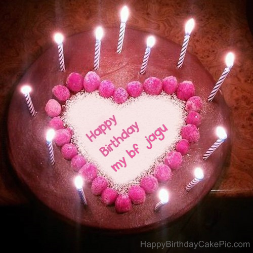 Candles Heart Happy Birthday Cake For My Bf Jagu