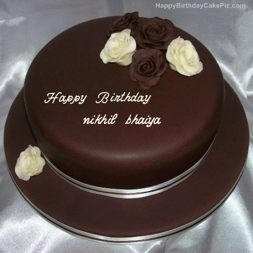 Rose Chocolate Birthday Cake For Nikhil Bhaiya