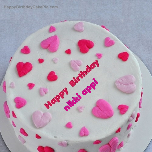 Little Hearts Birthday Cake For Nikki Appi