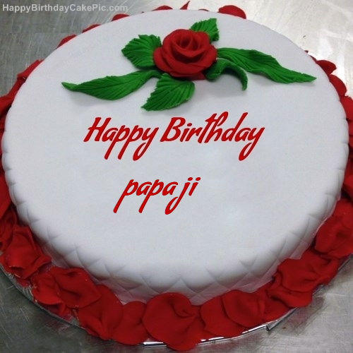 Red Rose Birthday Cake For Papa Ji