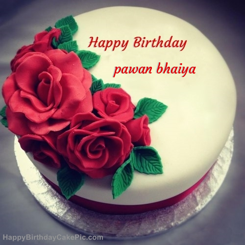 Roses Birthday Cake For Pawan Bhaiya