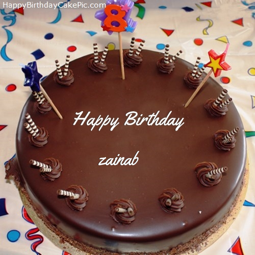 8th Chocolate Happy Birthday Cake For Zainab